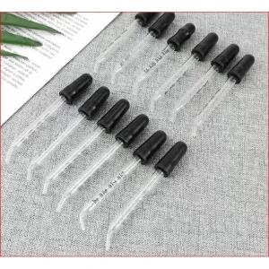 Ống bóp nhỏ giọt thủy tinh kèm bóp cao su chia vạch 1ml đầu cong - đầu thẳng